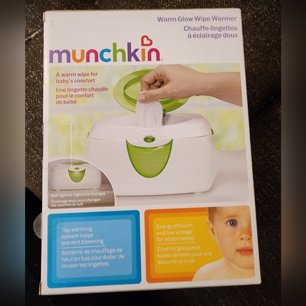 Munchkin Soft Glow Wipe Warmer - White and Green